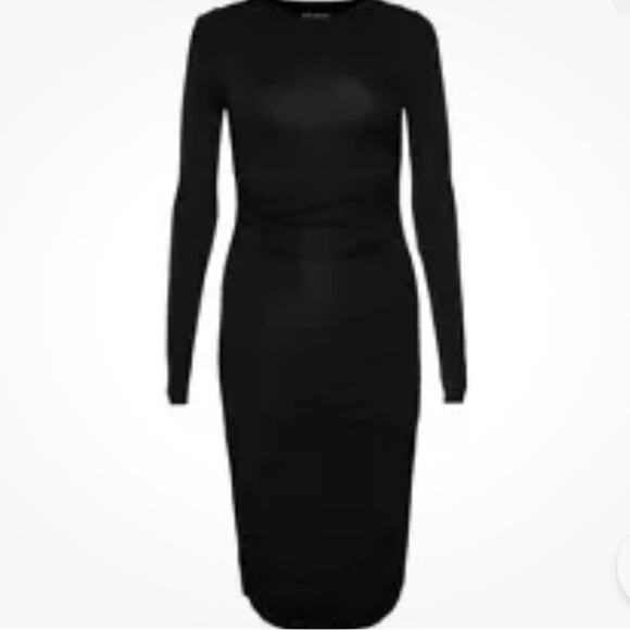 Good American Ruched Black Bodycon Dress, Cocktails, Party, Taylor Swift Style S - Picture 4 of 8